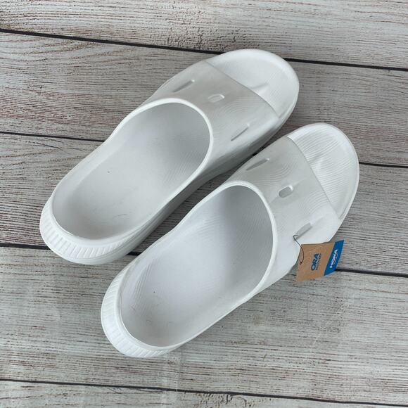 HOKA Ora Recovery Mens Sz 11 Slide 3 Sandals White main image 4